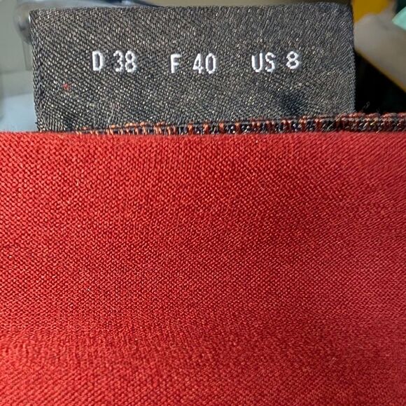 Akris square neck short sleeve cotton t-shirt size 8 classic staple neutral rust - Picture 6 of 10